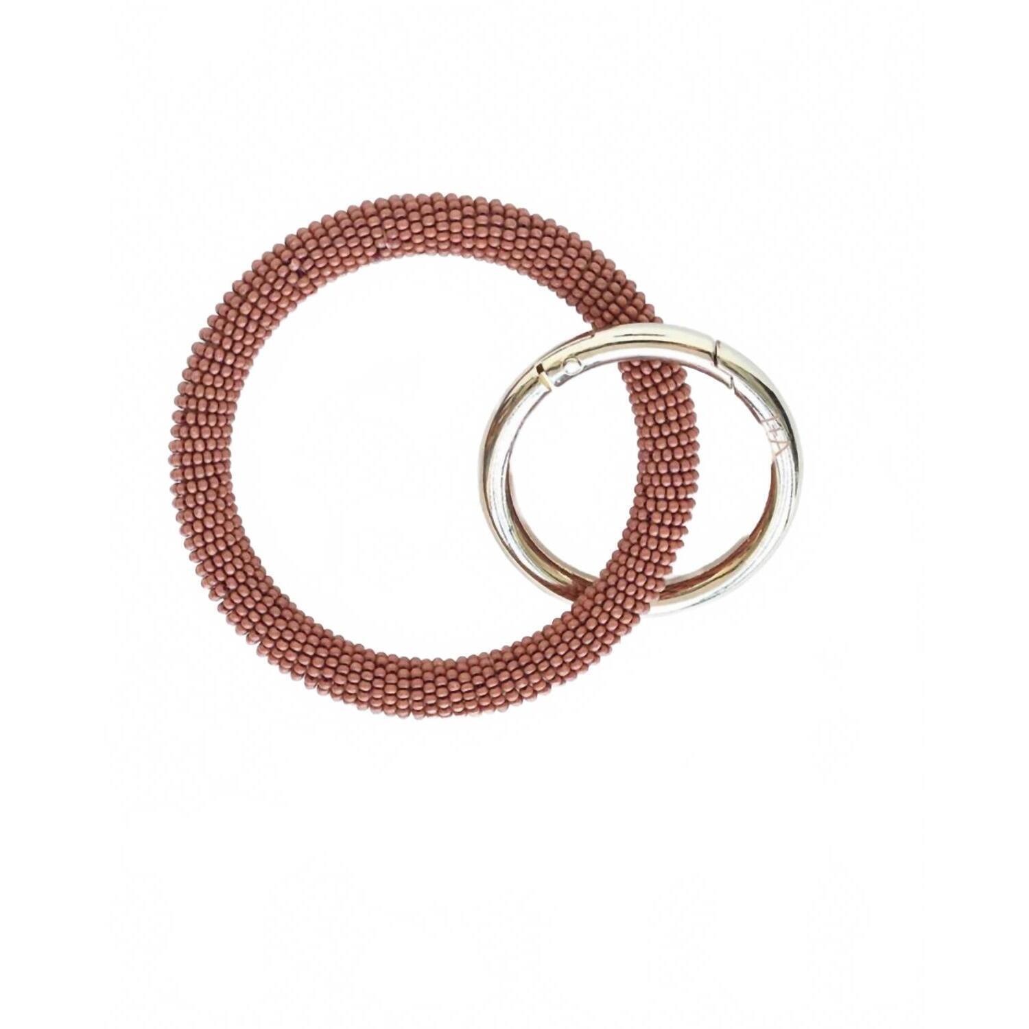 New Ink+Alloy Women's Seed Bead Bangle Key Ring In Rust — image 2 of 2